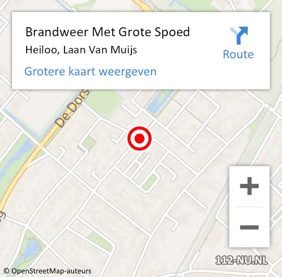 Locatie op kaart van de 112 melding: Brandweer Met Grote Spoed Naar Heiloo, Laan Van Muijs op 22 december 2014 21:11