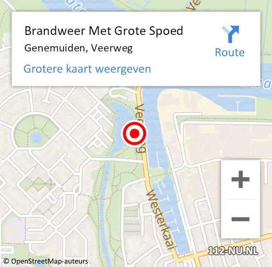 Locatie op kaart van de 112 melding: Brandweer Met Grote Spoed Naar Genemuiden, Veerweg op 22 december 2014 21:25