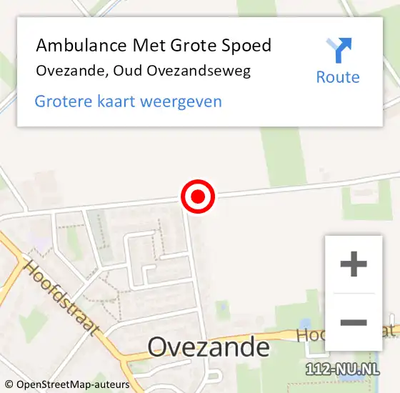 Locatie op kaart van de 112 melding: Ambulance Met Grote Spoed Naar Ovezande, Oud Ovezandseweg op 22 december 2014 22:07