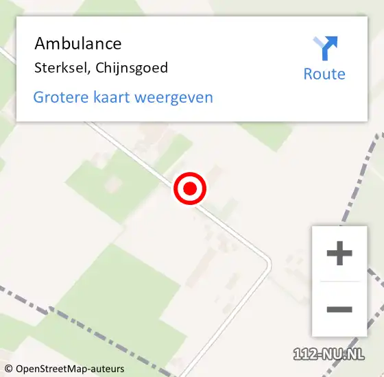 Locatie op kaart van de 112 melding: Ambulance Sterksel, Chijnsgoed op 23 december 2014 07:49
