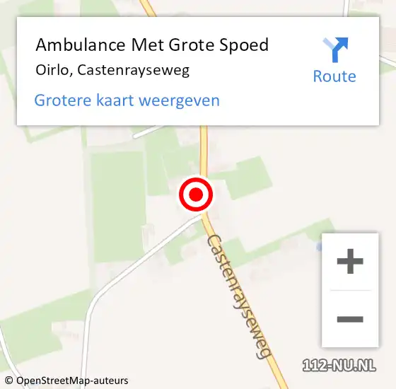 Locatie op kaart van de 112 melding: Ambulance Met Grote Spoed Naar Oirlo, Castenrayseweg op 23 december 2014 12:43