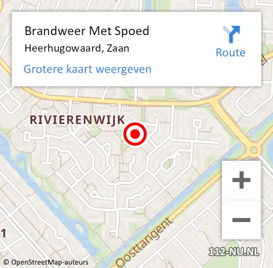 Locatie op kaart van de 112 melding: Brandweer Met Spoed Naar Heerhugowaard, Zaan op 23 december 2014 19:20
