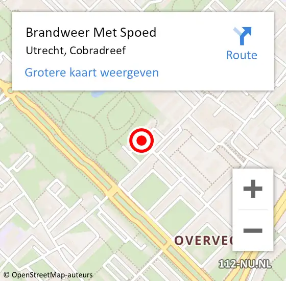 Locatie op kaart van de 112 melding: Brandweer Met Spoed Naar Utrecht, Cobradreef op 24 december 2014 16:44