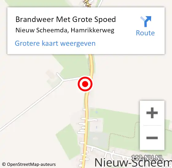 Locatie op kaart van de 112 melding: Brandweer Met Grote Spoed Naar Nieuw Scheemda, Hamrikkerweg op 25 december 2014 00:21