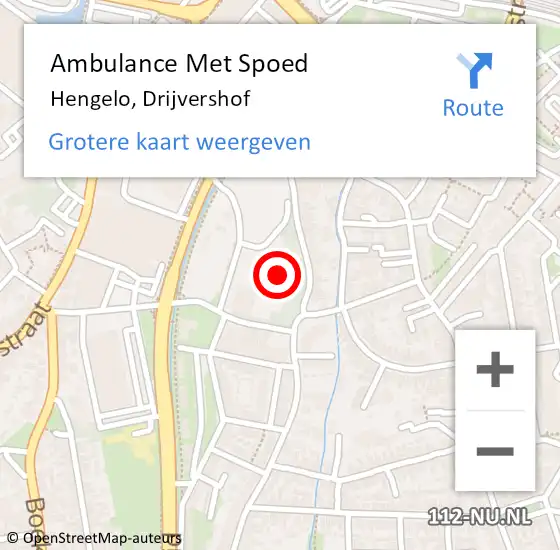 Locatie op kaart van de 112 melding: Ambulance Met Spoed Naar Hengelo, Drijvershof op 25 december 2014 11:01