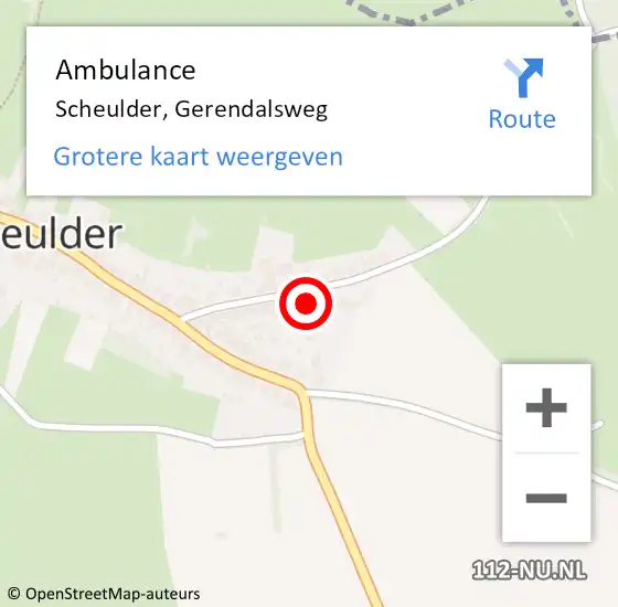 Locatie op kaart van de 112 melding: Ambulance Scheulder, Gerendalsweg op 25 december 2014 13:36