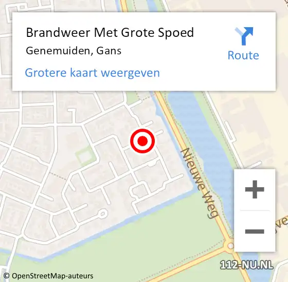 Locatie op kaart van de 112 melding: Brandweer Met Grote Spoed Naar Genemuiden, Gans op 25 december 2014 18:25