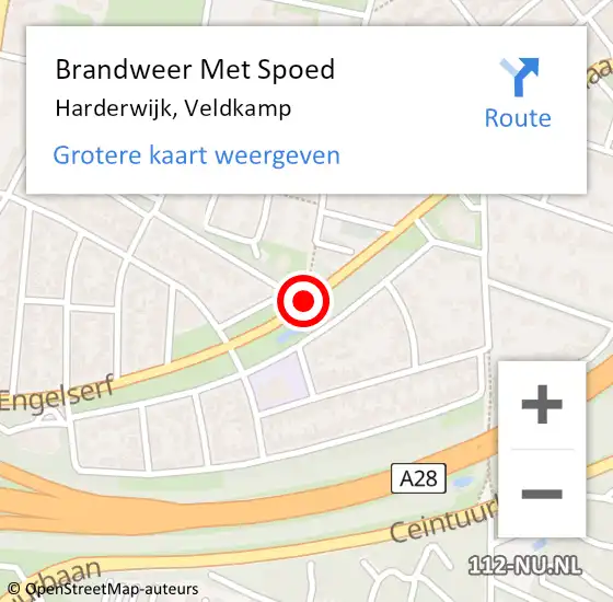 Locatie op kaart van de 112 melding: Brandweer Met Spoed Naar Harderwijk, Veldkamp op 25 oktober 2013 14:22