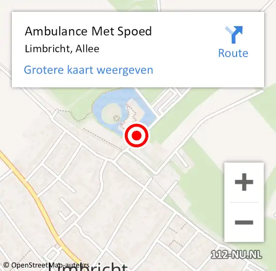 Locatie op kaart van de 112 melding: Ambulance Met Spoed Naar Limbricht, Allee op 26 december 2014 15:41