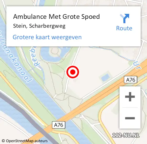 Locatie op kaart van de 112 melding: Ambulance Met Grote Spoed Naar Stein, Scharbergweg op 26 december 2014 19:28