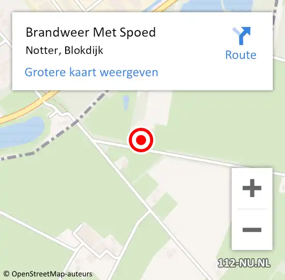 Locatie op kaart van de 112 melding: Brandweer Met Spoed Naar Notter, Blokdijk op 10 september 2013 17:45
