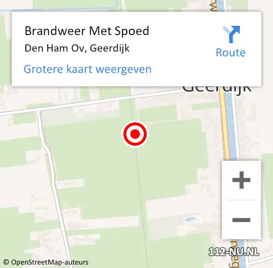 Locatie op kaart van de 112 melding: Brandweer Met Spoed Naar Den Ham Ov, Geerdijk op 26 december 2014 21:28