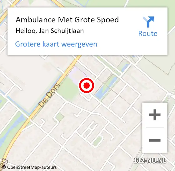 Locatie op kaart van de 112 melding: Ambulance Met Grote Spoed Naar Heiloo, Jan Schuijtlaan op 26 december 2014 23:02