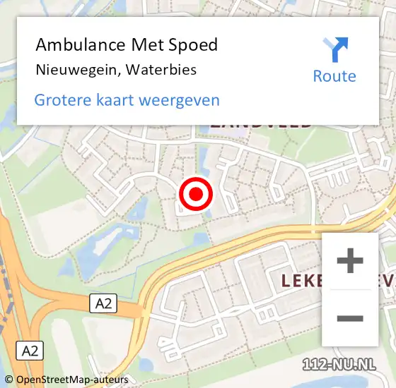 Locatie op kaart van de 112 melding: Ambulance Met Spoed Naar Nieuwegein, Waterbies op 26 december 2014 23:28