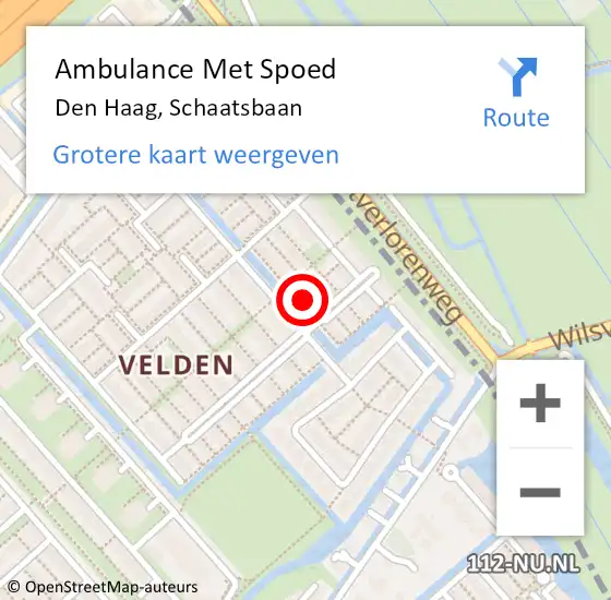 Locatie op kaart van de 112 melding: Ambulance Met Spoed Naar Den Haag, Schaatsbaan op 26 december 2014 23:59