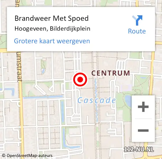 Locatie op kaart van de 112 melding: Brandweer Met Spoed Naar Hoogeveen, Bilderdijkplein op 27 december 2014 05:57