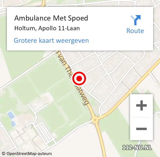 Locatie op kaart van de 112 melding: Ambulance Met Spoed Naar Holtum, Apollo 11-Laan op 27 december 2014 15:55