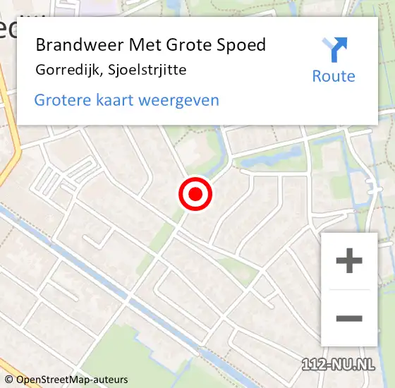 Locatie op kaart van de 112 melding: Brandweer Met Grote Spoed Naar Gorredijk, Sjoelstrjitte op 27 december 2014 22:44