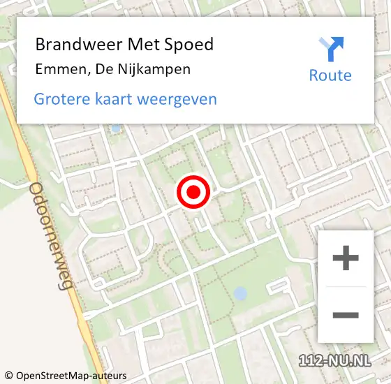 Locatie op kaart van de 112 melding: Brandweer Met Spoed Naar Emmen, De Nijkampen op 28 december 2014 12:44