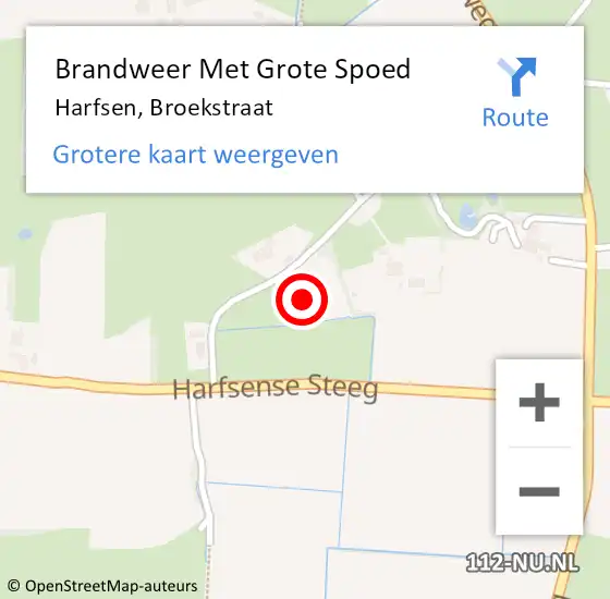 Locatie op kaart van de 112 melding: Brandweer Met Grote Spoed Naar Harfsen, Broekstraat op 28 december 2014 15:55