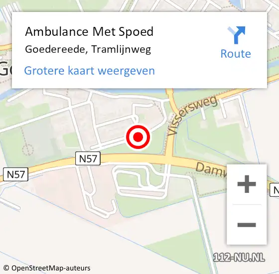 Locatie op kaart van de 112 melding: Ambulance Met Spoed Naar Goedereede, Tramlijnweg op 28 december 2014 21:16