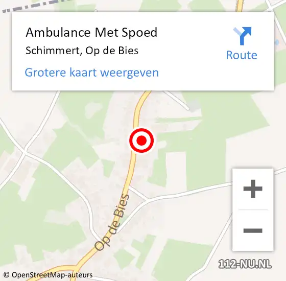 Locatie op kaart van de 112 melding: Ambulance Met Spoed Naar Schimmert, Op de Bies op 29 december 2014 22:45