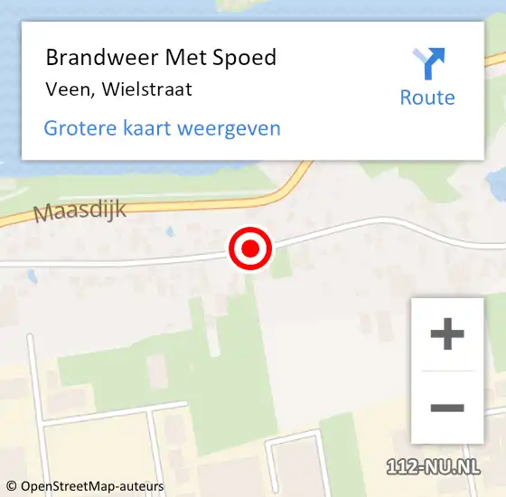 Locatie op kaart van de 112 melding: Brandweer Met Spoed Naar Veen, Wielstraat op 30 december 2014 00:27