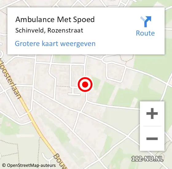 Locatie op kaart van de 112 melding: Ambulance Met Spoed Naar Schinveld, Rozenstraat op 30 december 2014 02:33