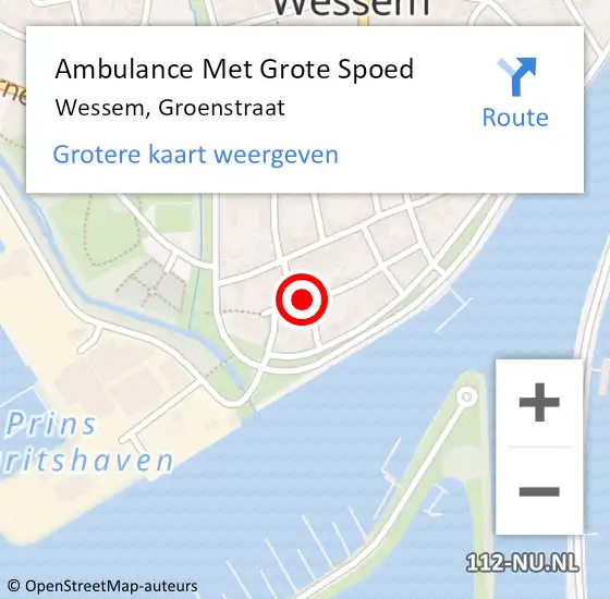 Locatie op kaart van de 112 melding: Ambulance Met Grote Spoed Naar Wessem, Groenstraat op 30 december 2014 08:17