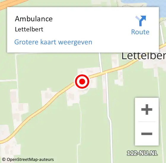 Locatie op kaart van de 112 melding: Ambulance Lettelbert op 25 oktober 2013 23:17