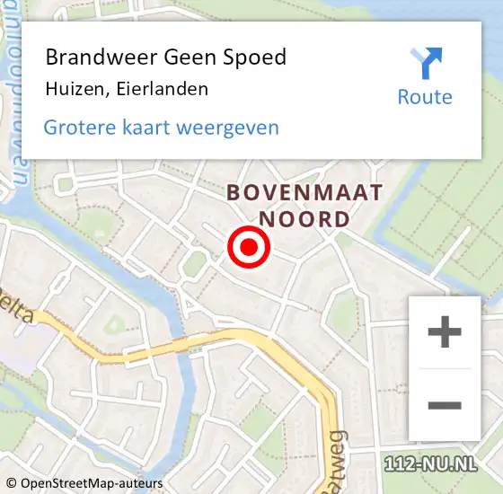 Locatie op kaart van de 112 melding: Brandweer Geen Spoed Naar Huizen, Eierlanden op 30 december 2014 16:27