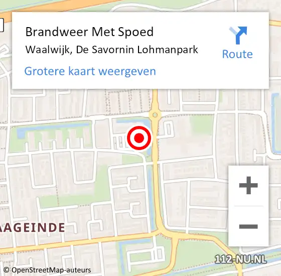 Locatie op kaart van de 112 melding: Brandweer Met Spoed Naar Waalwijk, De Savornin Lohmanpark op 31 december 2014 01:02