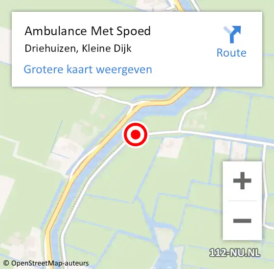 Locatie op kaart van de 112 melding: Ambulance Met Spoed Naar Driehuizen, Kleine Dijk op 31 december 2014 13:54