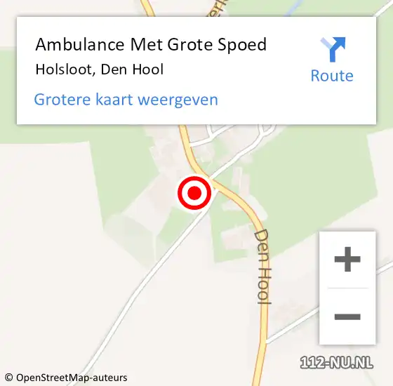 Locatie op kaart van de 112 melding: Ambulance Met Grote Spoed Naar Holsloot, Den Hool op 31 december 2014 17:01
