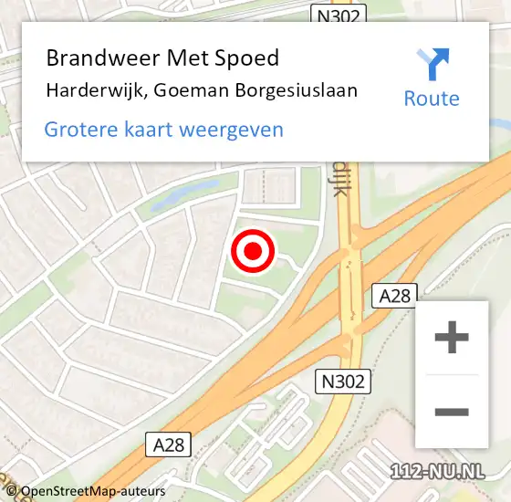 Locatie op kaart van de 112 melding: Brandweer Met Spoed Naar Harderwijk, Goeman Borgesiuslaan op 31 december 2014 18:02