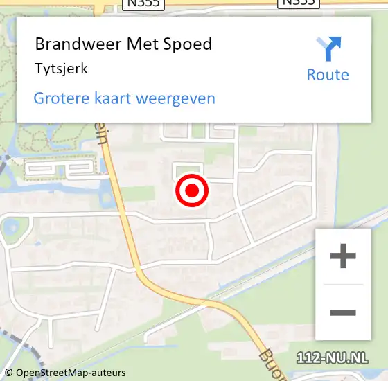 Locatie op kaart van de 112 melding: Brandweer Met Spoed Naar Tytsjerk op 31 december 2014 22:00
