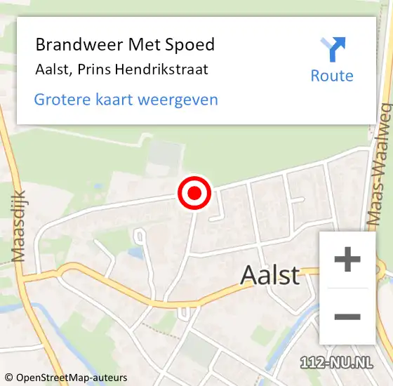Locatie op kaart van de 112 melding: Brandweer Met Spoed Naar Aalst, Prins Hendrikstraat op 1 januari 2015 01:33