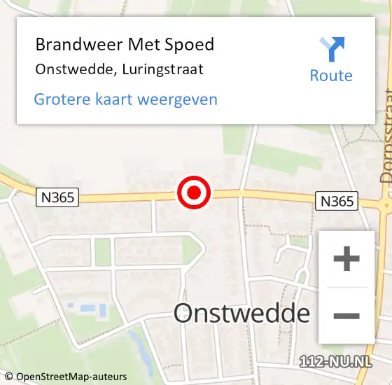 Locatie op kaart van de 112 melding: Brandweer Met Spoed Naar Onstwedde, Luringstraat op 1 januari 2015 02:01