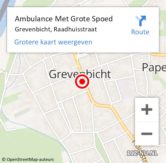 Locatie op kaart van de 112 melding: Ambulance Met Grote Spoed Naar Grevenbicht, Raadhuisstraat op 1 januari 2015 02:21