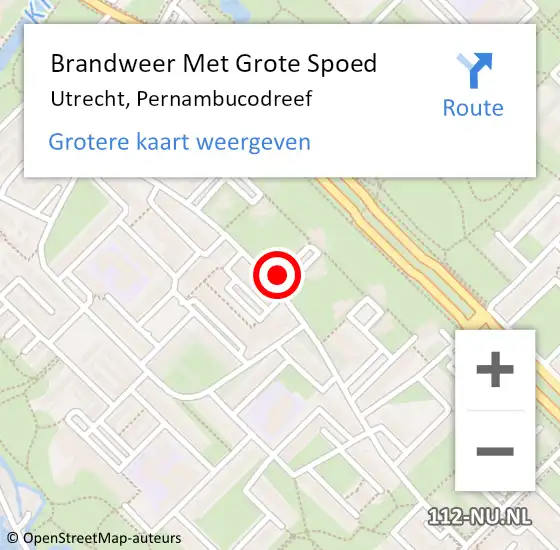 Locatie op kaart van de 112 melding: Brandweer Met Grote Spoed Naar Utrecht, Pernambucodreef op 1 januari 2015 03:34