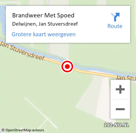 Locatie op kaart van de 112 melding: Brandweer Met Spoed Naar Delwijnen, Jan Stuversdreef op 1 januari 2015 06:08
