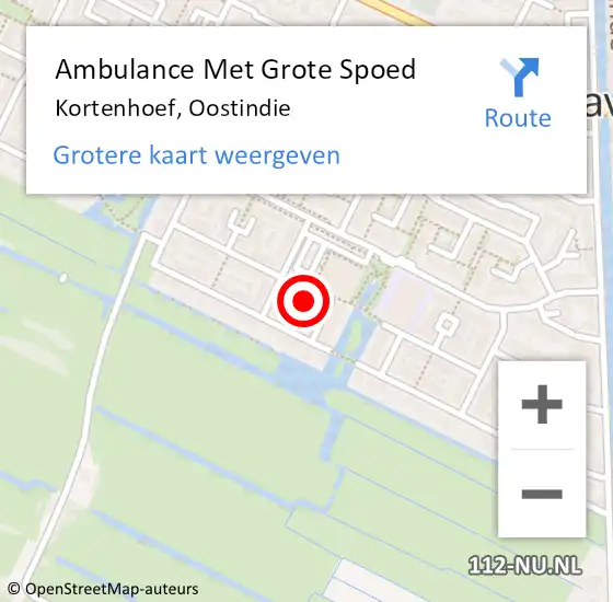 Locatie op kaart van de 112 melding: Ambulance Met Grote Spoed Naar Kortenhoef, Oostindie op 1 januari 2015 10:12