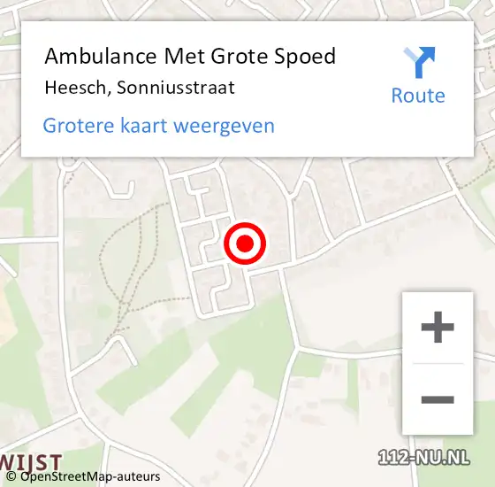 Locatie op kaart van de 112 melding: Ambulance Met Grote Spoed Naar Heesch, Sonniusstraat op 1 januari 2015 12:13