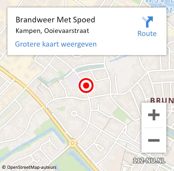 Locatie op kaart van de 112 melding: Brandweer Met Spoed Naar Kampen, Ooievaarstraat op 1 januari 2015 19:05