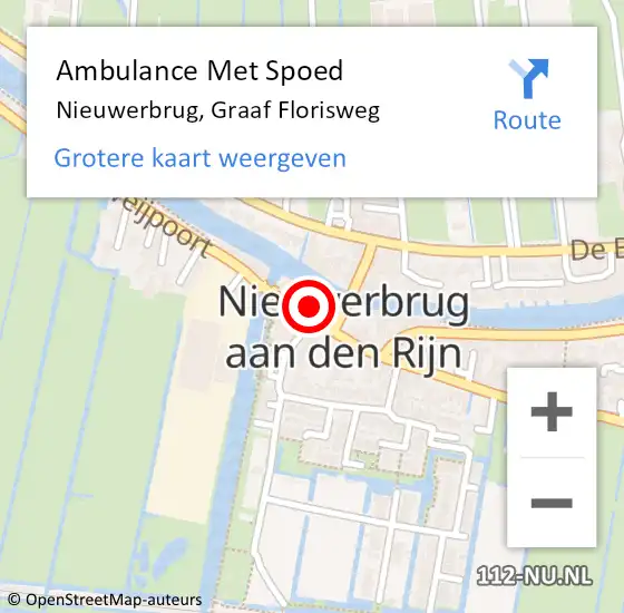 Locatie op kaart van de 112 melding: Ambulance Met Spoed Naar Nieuwerbrug, Graaf Florisweg op 3 januari 2015 03:49