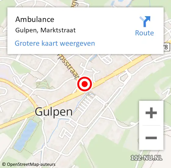 Locatie op kaart van de 112 melding: Ambulance Gulpen, Marktstraat op 3 januari 2015 16:59