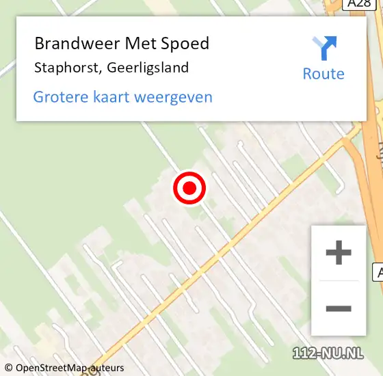 Locatie op kaart van de 112 melding: Brandweer Met Spoed Naar Staphorst, Geerligsland op 5 januari 2015 08:51