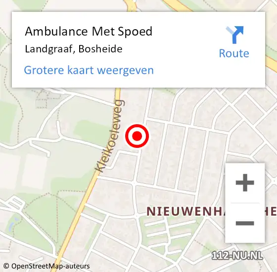 Locatie op kaart van de 112 melding: Ambulance Met Spoed Naar Landgraaf, Bosheide op 5 januari 2015 17:31