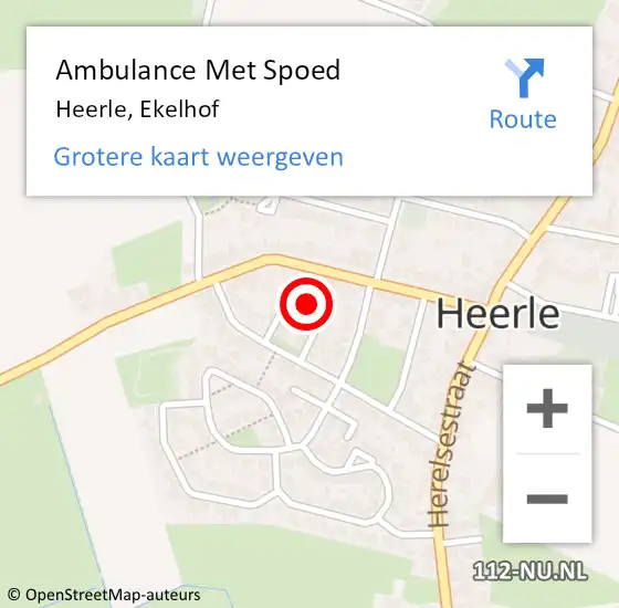 Locatie op kaart van de 112 melding: Ambulance Met Spoed Naar Heerle, Ekelhof op 5 januari 2015 20:39
