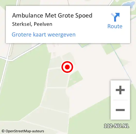 Locatie op kaart van de 112 melding: Ambulance Met Grote Spoed Naar Sterksel, Peelven op 6 januari 2015 02:16